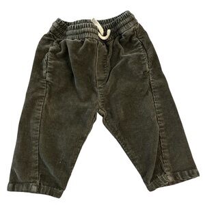 Zara Boys Green Corduroy Drawstring Pants Size 9-12 Mths GUC